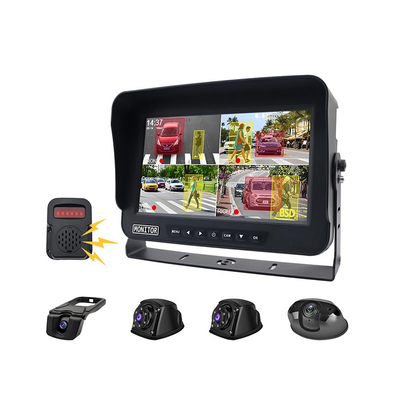 10 inch 4 kanaalmonitor AI Blind Spot Detection System