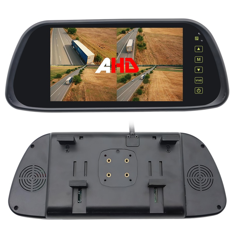 2 in 1 installatie 7 inch quad AHD achteruitkijk spiegelmonitor