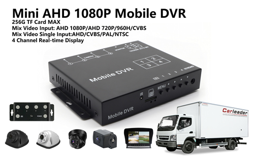 4CH Mini AHD 1080P mobiele DVR-set met 4 HD-camera's