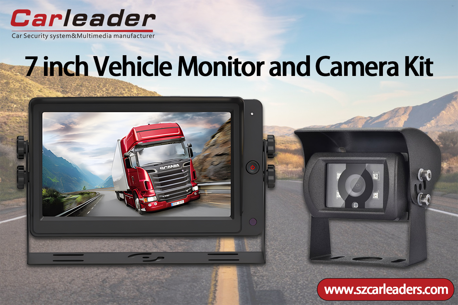 7 inch AHD auto-achteruitkijkmonitor en cameraset