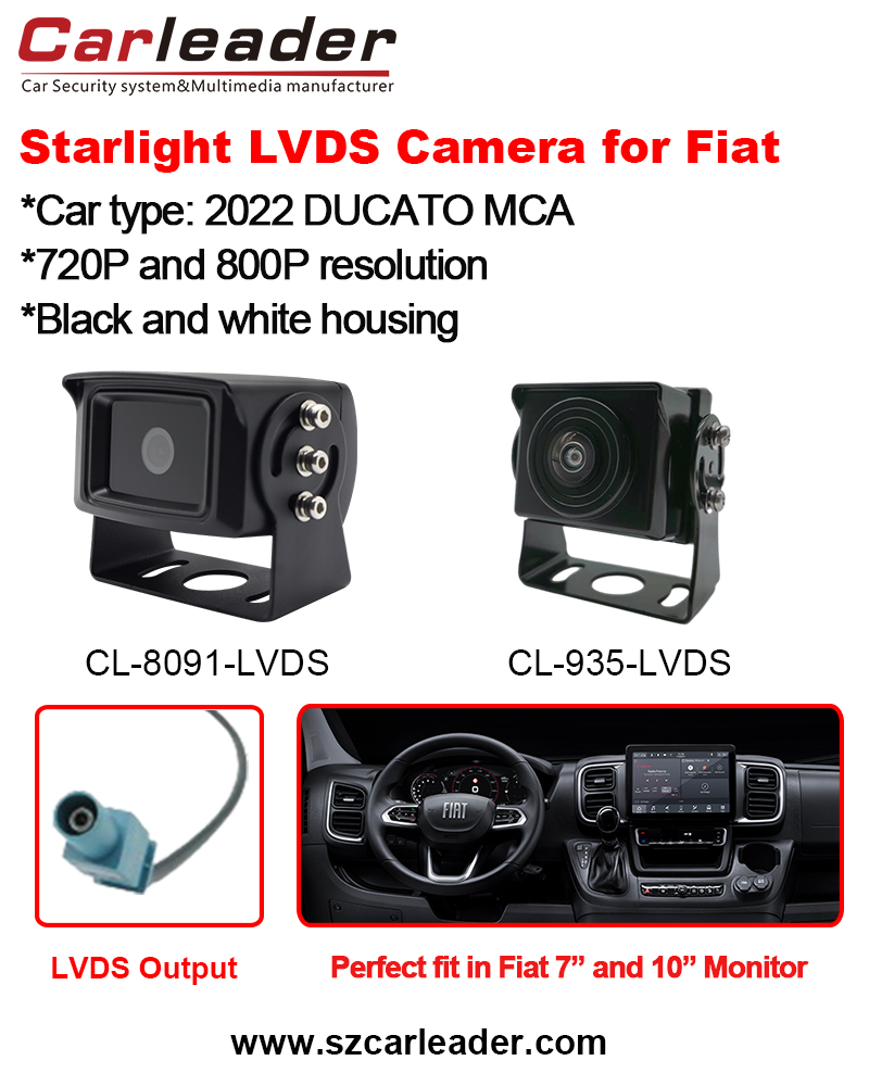 Carleader LVDS Voertuig Achteruitrijcamera Geschikt Voor Fiat Ducato