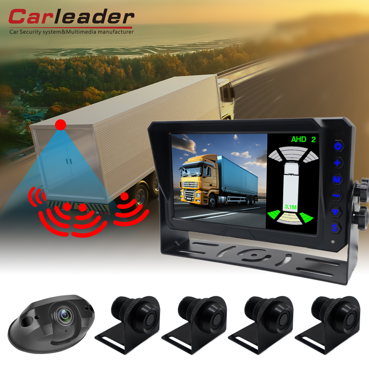 Carleader 7-inch parkeerradaromkeerbewakingssysteem ---- Ideaal voor parkeren en omkeren