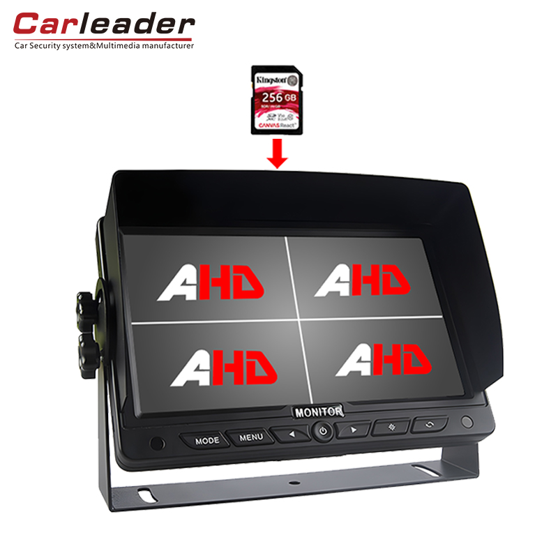 Carleader 7 inch vrachtwagen aan boord van HD Quad Split Monitor met DVR-opnamefunctie