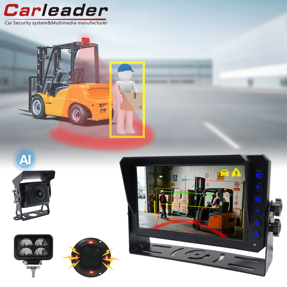 Carleader AI-detectiebewakingssysteem met U-vormig waarschuwingslicht voor vorkheftrucks Carleader AI-detectiebewakingssysteem met U-vormig waarschuwingslicht voor vorkheftrucks