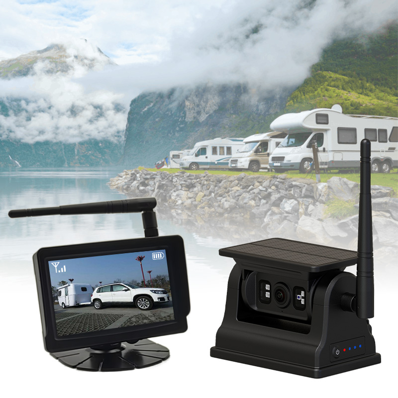 5 inch draadloos oplaadbaar magnetisch voertuigcamerasysteem op zonne-energie --- uw beste partner voor veiliger rijden