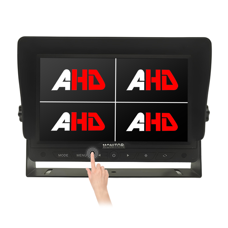 Carleader 7 inch quad gesplitst scherm AHD aanraakknoppen achteruitrijmonitor