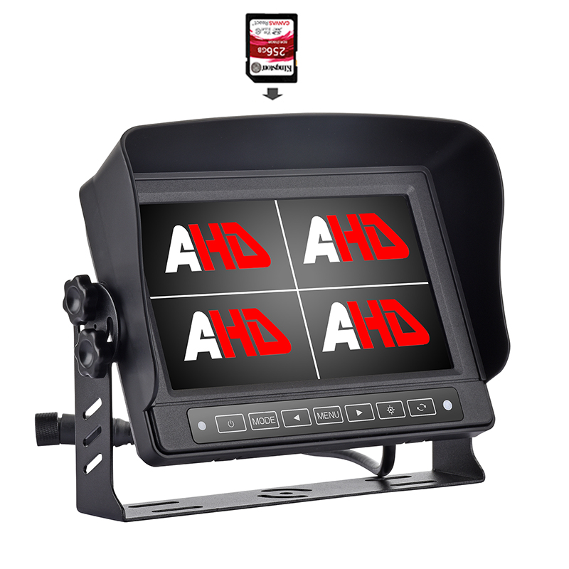 Carleader 7 inch waterdichte quad-display vrachtwagen video-opname AHD-monitor