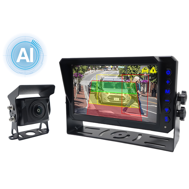 Kan een 7-inch AI-achteruitkijkcamerasysteem voetgangers en voertuigen helpen detecteren?