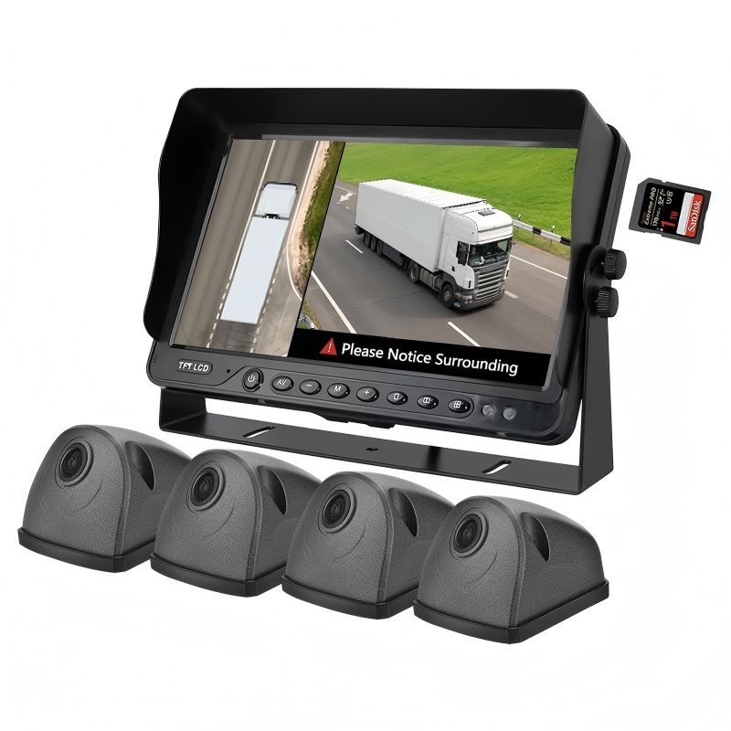 7 inch 360 AVM-systeem met AI dodehoekdetectie en 1080P-camera's