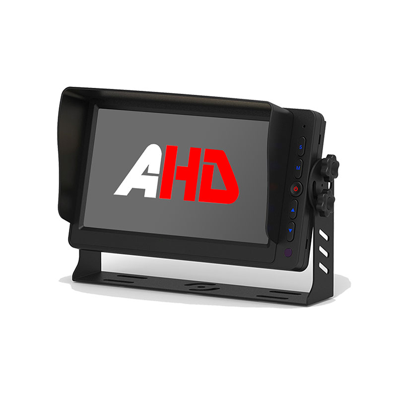 7 inch AHD-voertuigmonitor met 5 verlichte knoppen en dubbele video-ingangen