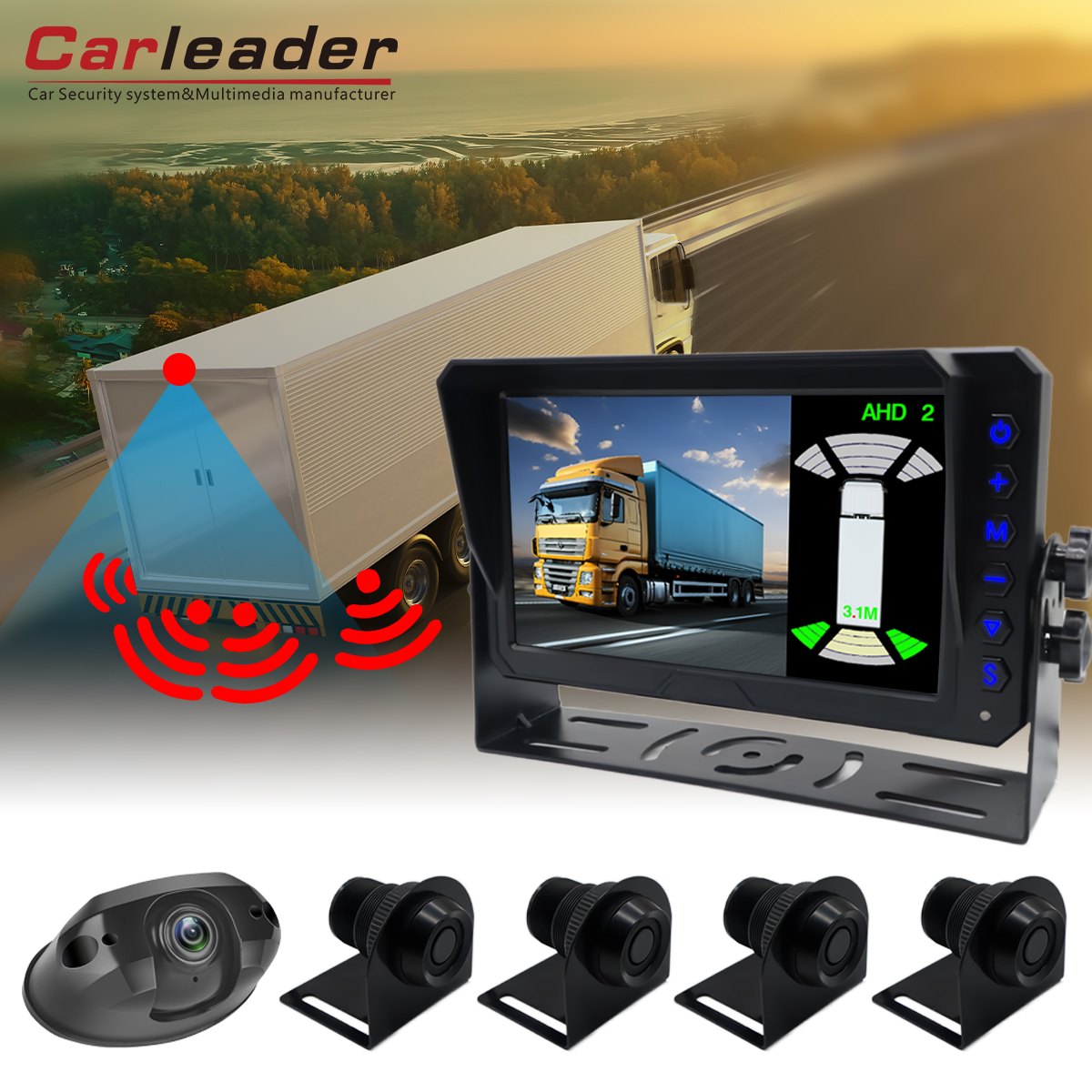 7 -inch parkeerradar omkeringsbewakingssysteem