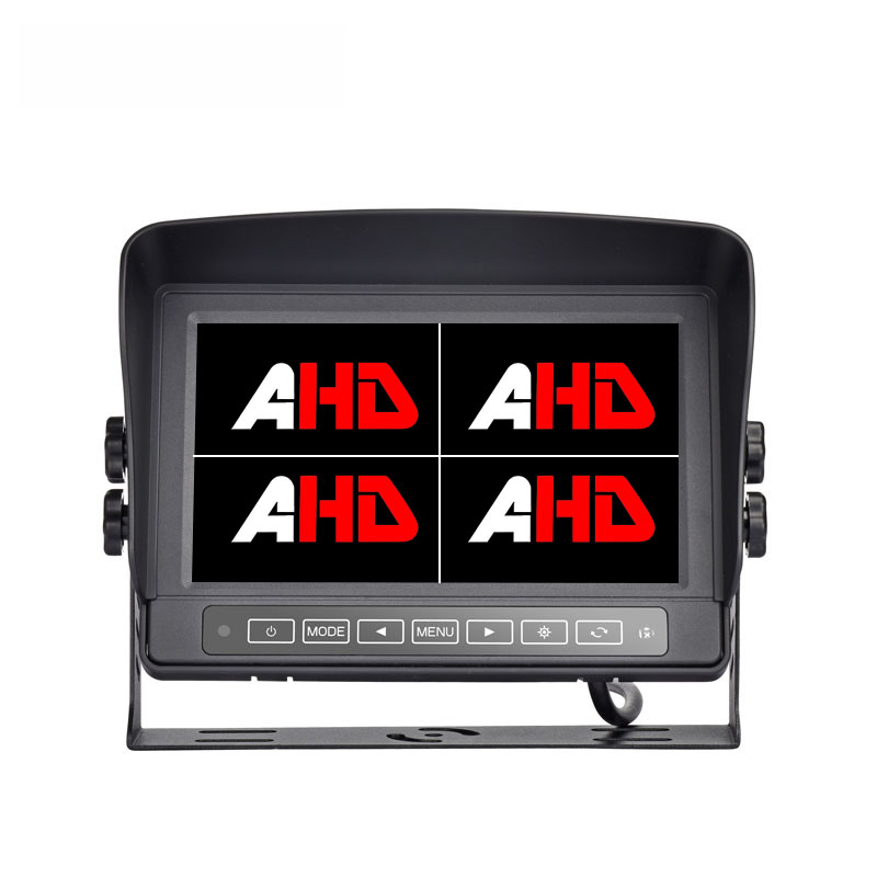 7 inch waterdichte AHD quad-monitor met metalen behuizing en aanraakbediening