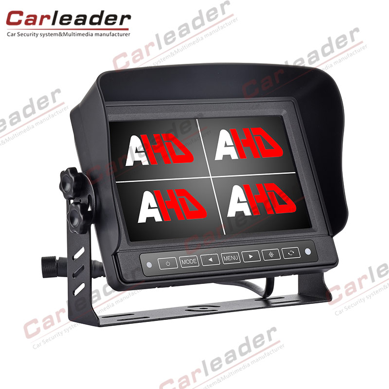 7 inch waterdichte auto quad AHD-monitor met aanraakknop